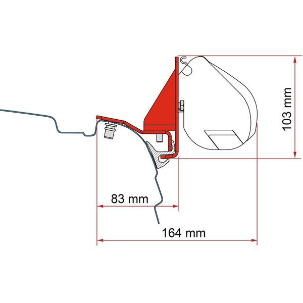 Fiamma F35 Kit VW T5/T6 Reimo Rail Bracket (98655Z155)
