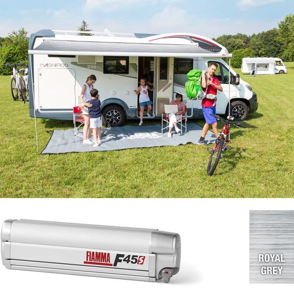 Fiamma Polar White F45S 425 Awning Royal Grey Fabric (06280Q01R)