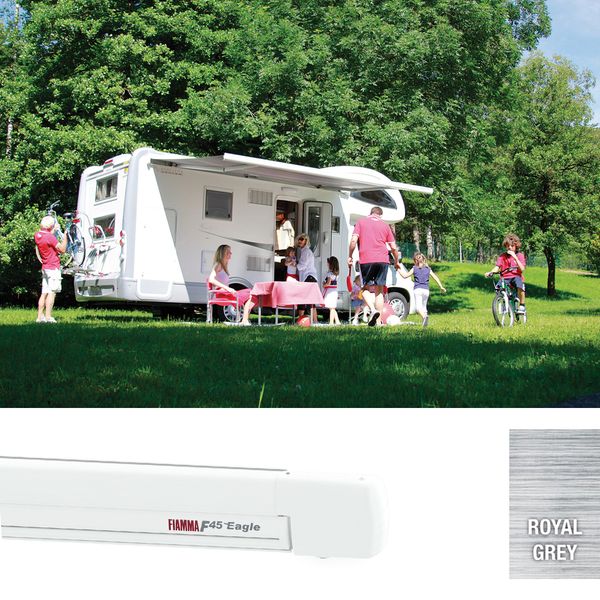 Fiamma F45 Eagle 400 Awning Polar White - Royal Grey (08590A01R)