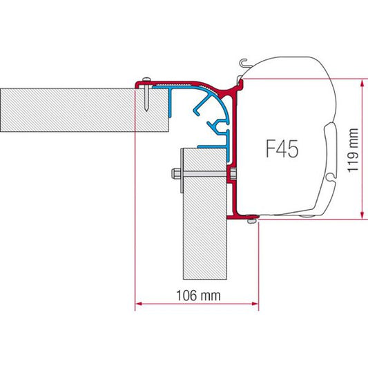 Fiamma Adapter Bracket Kit for Bailey Mk 1 (98655-879)