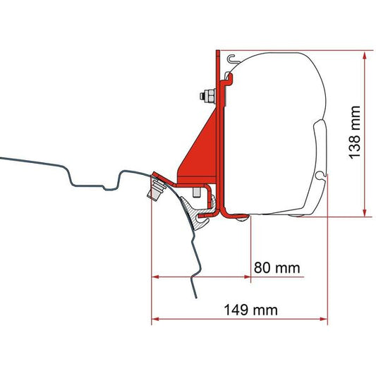 Fiamma F45 Kit VW T5/T6 Combi Rail Bracket Brandrup (98655Z147)