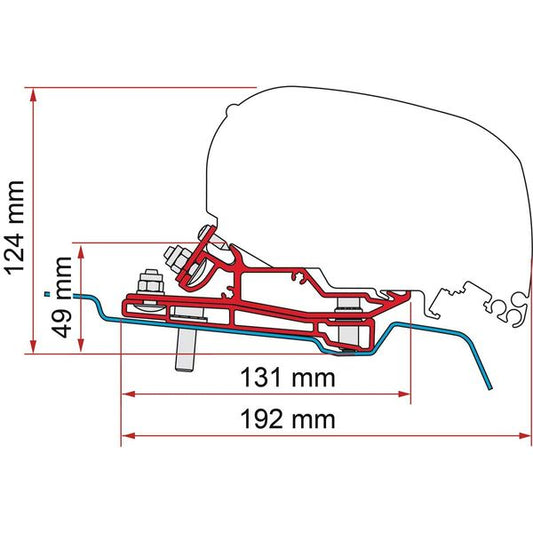 Fiamma F80 Awning Adapter for Ford Transit L3 H3 320cm (98655Z145)