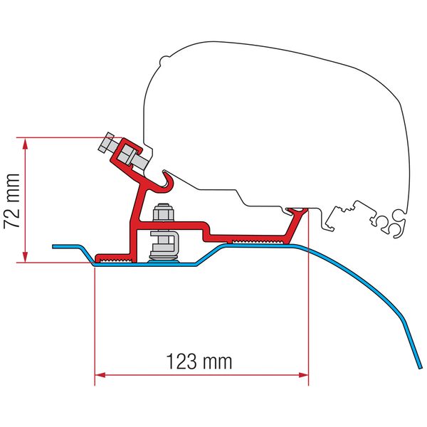 Fiamma Kit Ducato/Jumper/Boxer (H2-L2 & L3) 2006 On - F80S (Aluminium)