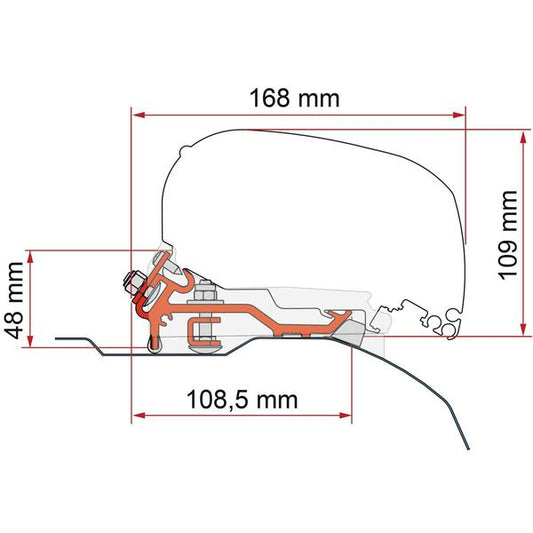 Fiamma Low Profile Black Ducato (H2-L2 & L3) 2006 On - F80S (98655Z104)