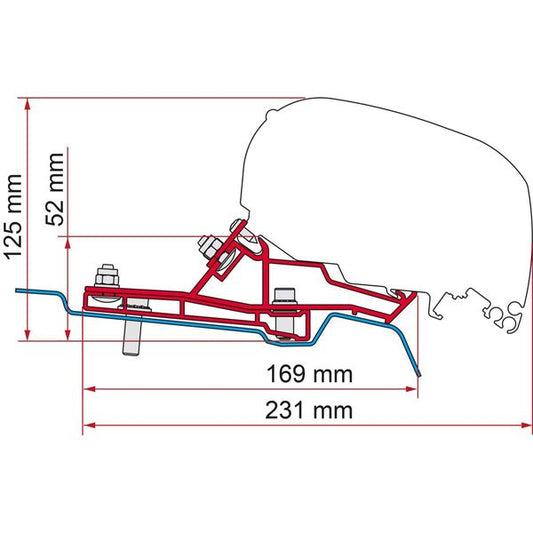 Fiamma F80s Bracket Kit for Ford Transit H2-L3 Vehicles (98655Z167)