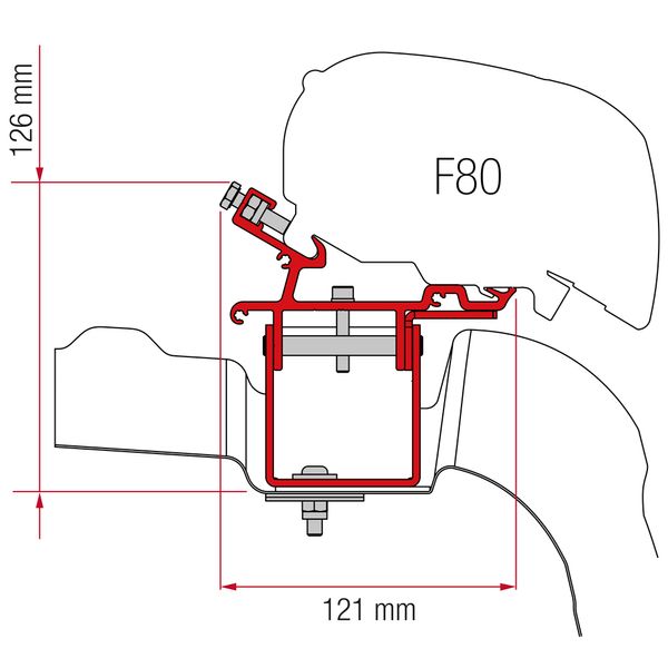 Fiamma Kit for VW Crafter / Man L3 H3 No Roof Rail (98655Z043)