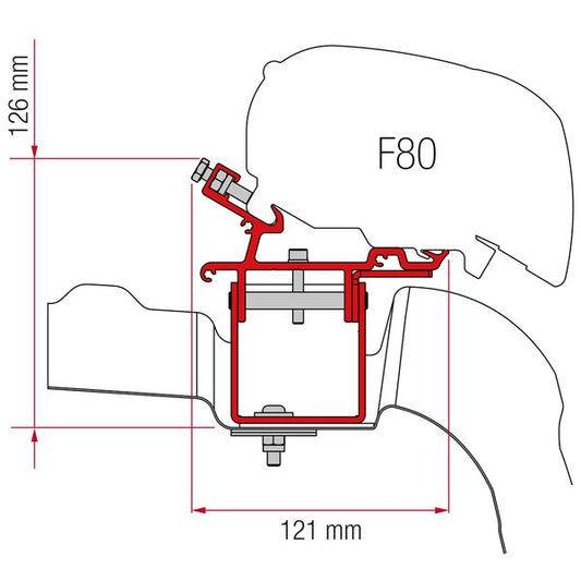 Fiamma Kit for VW Crafter / Man L3 H3 No Roof Rail (98655Z043)