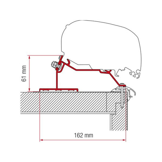 Fiamma Adapter Kit Caravan Roof 550 (98655Z075)